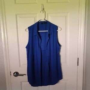 APT. 9 Blue Sleeveless Tunic with Notched Collar (NWOT)
